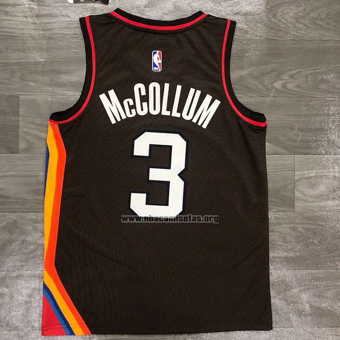 Camiseta Portland Trail Blazers CJ McCollum NO 3 Ciudad 2020-21 Marron